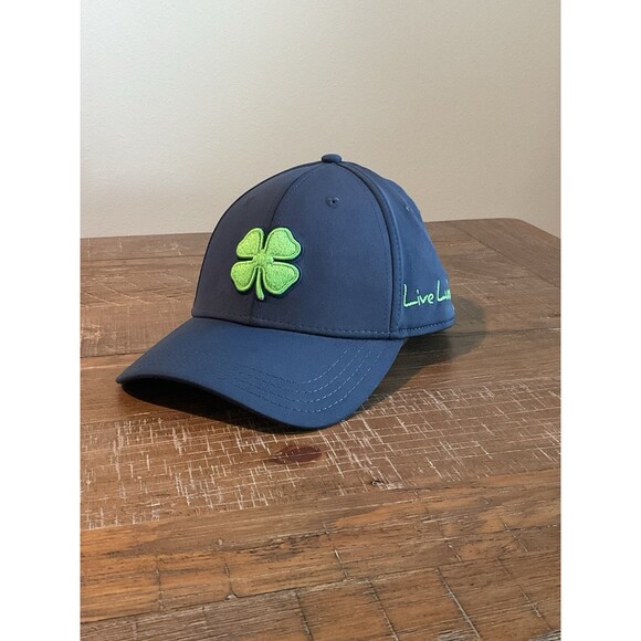 Black Clover Live Lucky Hat Cap Mens Small Medium Blue Green Clover Golf - Picture 1 of 9